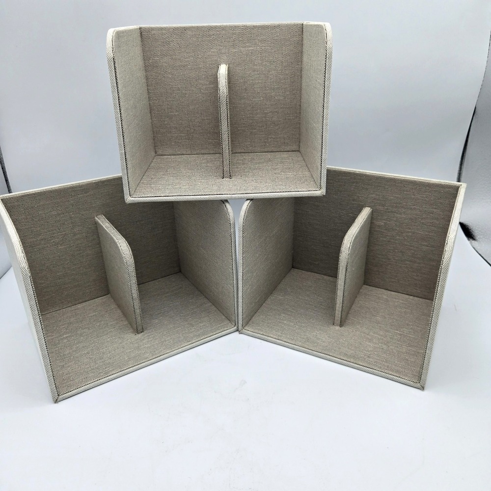 Caraway Food‎ Storage Bin Holder Pantry Organizers Gray Canvas Magnetic Set of 3 - Picture 2 of 6
